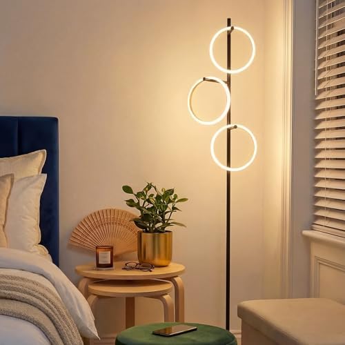 Black Floor Lamp with 3 Lights, Modern LED Tree Floor Lamp for Living Room - Image 3