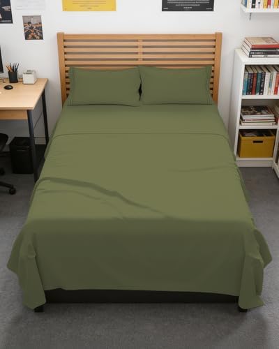Full XL Sheets - 4 Piece Full XL Sheet Set - Cool & Breathable - Sage Green by CGKUnlimited
