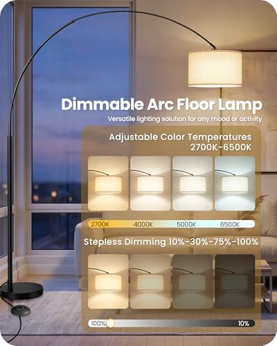 82" Tall Dimmable Arc Floor Lamp for Living Room, Extra Large Arched lamp - Image 6