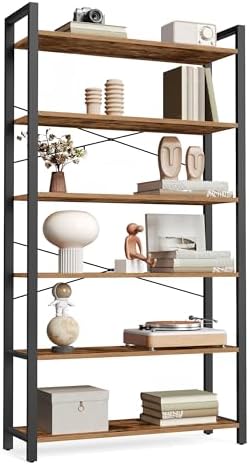 VASAGLE 6-Tier Bookshelf, Bookcase with Shelves, Storage Shelf, Living Room by VASAGLEbySONGMICSHOME