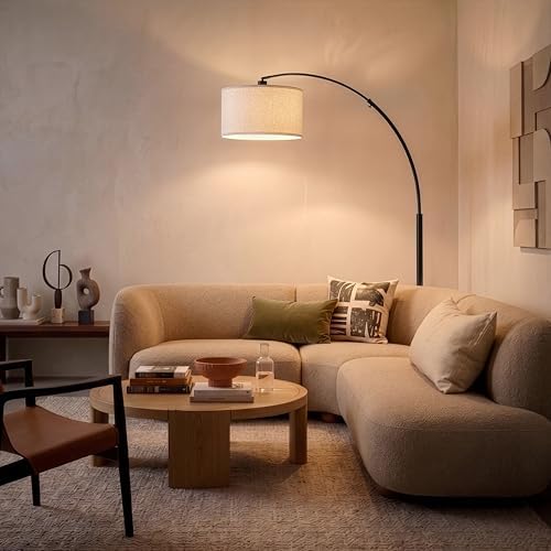 Brightech Logan Arc Floor Lamp, Bright Standing Lamp for Living Rooms, Offices & Bedrooms, Modern Living Room Décor, Tall Hanging Floor Lamp for Reading and More – Black - Image 3