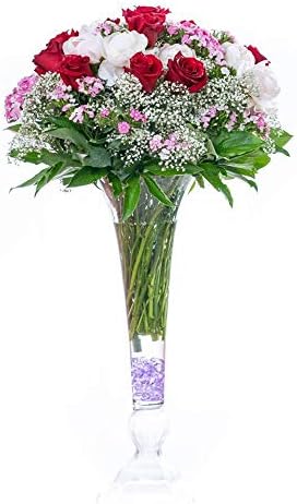 WGV Trumpet Glass Vase Bulk, Open Width 8", Height 23.5", Clear Large Floral Planter Centerpiece, Wedding Event Home Decor, 2 Pieces (VTV0824) - Image 4
