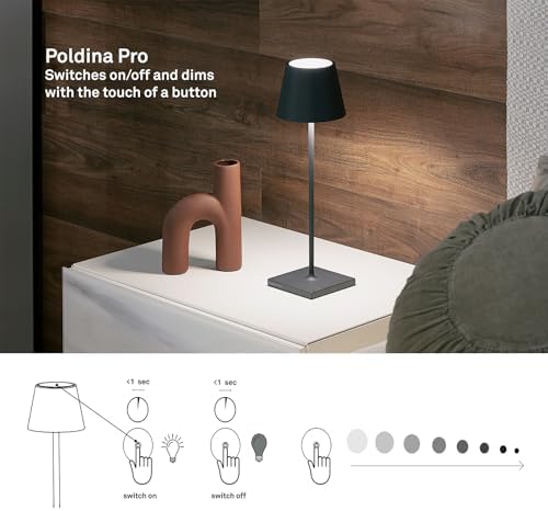 Zafferano, Poldina Pro, Rechargeable Cordless Lamp, Pink - Image 5