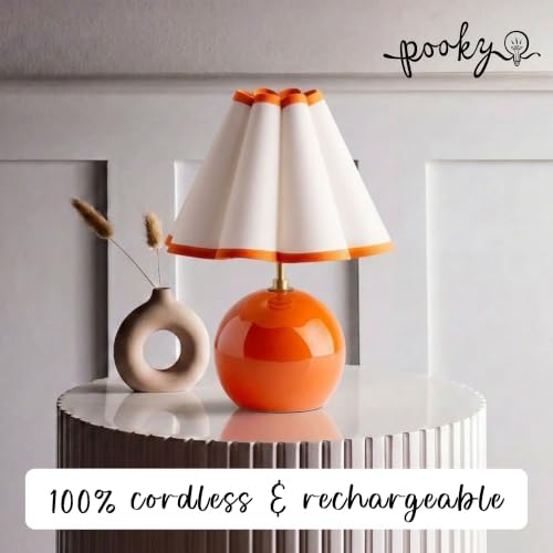 Pooky Lighting Cecily Rechargeable Ceramic Table Lamp 15" - Cordless Lamp - Image 2