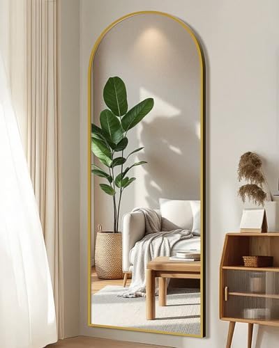 59"x16" Floor Mirror Full Length, Arched Full Length Mirror with Stand, Full Body Mirrors for Bedroom Living Room or Cloakroom Gold - Image 4