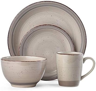 Pfaltzgraff Sadie 16-Piece Cream Dinnerware Set, Service for 4, Durable Stoneware Plates and Bowls with Classic Design, Microwave and Dishwasher Safe - Image 2