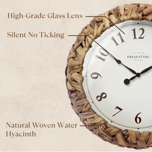 Presentime Farmhouse Series, Rustic Woven Clock - Image 2