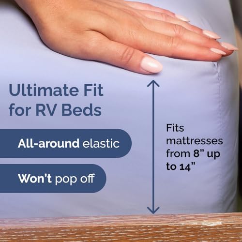 Short Queen Size 4 Piece Bed Sheet Set - RV Short Queen Sheets - Lavender - Image 3
