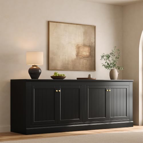 AMERLIFE 72" Modern Sideboard Buffet Cabinet with Vertical Grooved Doors by AMERLIFE