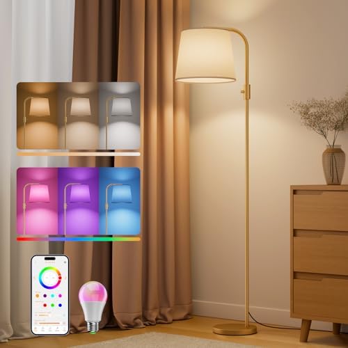 Smart RGB Arc Floor Lamp, 65", App Control, Compatible with Alexa by VARICART