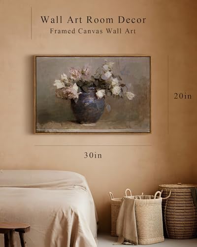 InSimSea Framed Canvas Wall Art Vintage Decor, Flower Large Wall Art, Floral Rustic Decorations for Living Room, Farmhouse Wall Decor for Living Room Bedroom, 20"x30" - Image 4