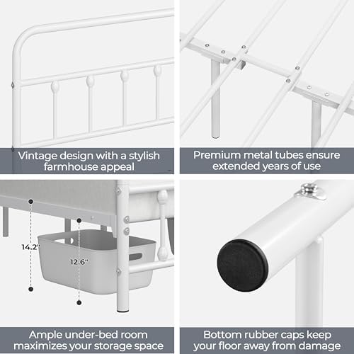 Yaheetech King Metal Platform Bed Frame, Victorian Headboard & Footboard - Image 6