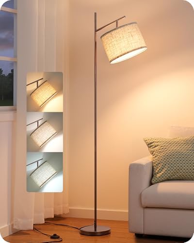 EDISHINE 64.7" Modern Arc Floor Lamps for Living Room, Brown Standing Lamp by EDISHINE