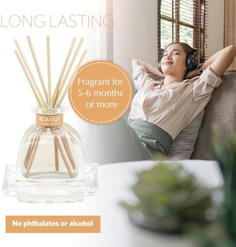 Agraria PetiteEssence 1.7oz Flower and Reed Diffuser Set, Hand Crafted Sola Flower Botanical Air Diffusers for Home, Orchid Vanilla Air Diffusers for Home - Image 4