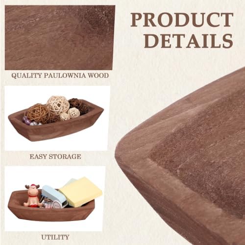 Tioncy 12 Set Wooden Dough Bowls for Decor Bulk, Small,Boat Shape - Image 3