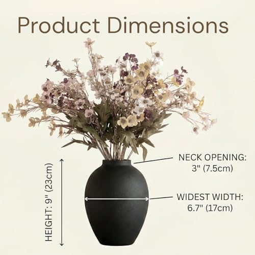 Black Vase for Home Decor - Tall Ella Flower Vase for Centerpieces - Image 5
