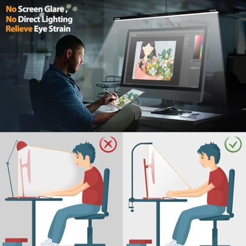 Quntis Eye-Care Architect LED Desk Lamp with Clamp for Home Office - Image 4