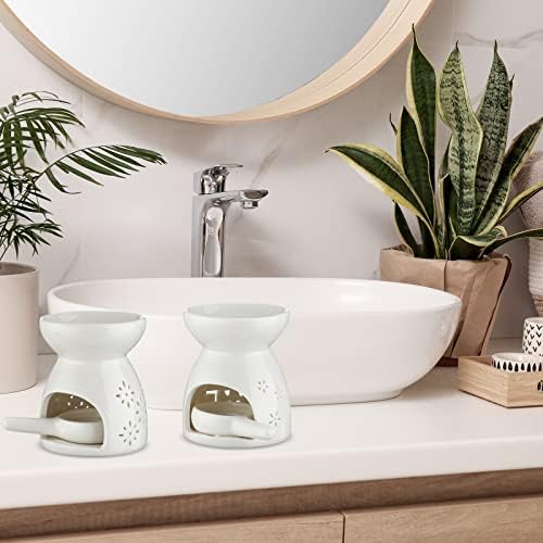 Yaomiao 12 Pcs Essential Oil Burner Ceramic Wax Warmer Burners Ceramic Oil Diffuser Candle Tealight Holder Aromatherapy Candle Holder for Home Bedroom Decoration Housewarming Gift - Image 6