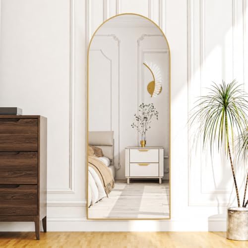 Simple Deluxe Arched Full Length Mirror, 59"x16" Large Floor Mirrors, for Wall Door Bedroom Bathroom Living Room (Gold) - Image 6