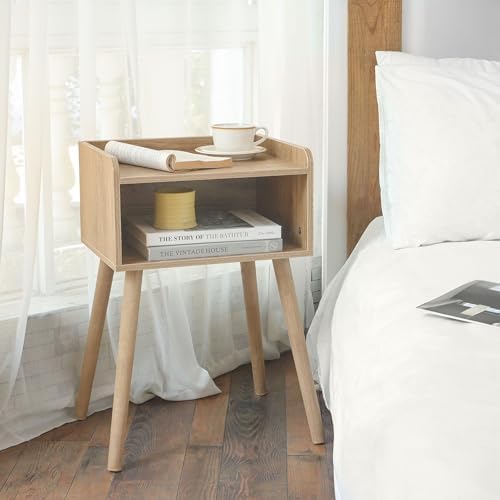 MaxSmeo Nightstand, Mid Century Modern Side Table Bedroom with Storage - Image 6