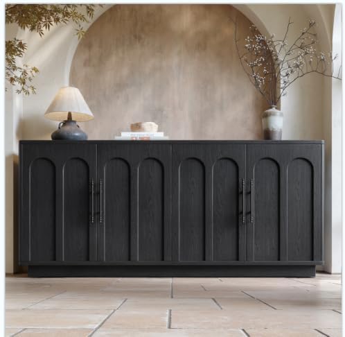 Evermagin 67" Arched Black Sideboard Buffet Cabinet with Storage by Evermagin
