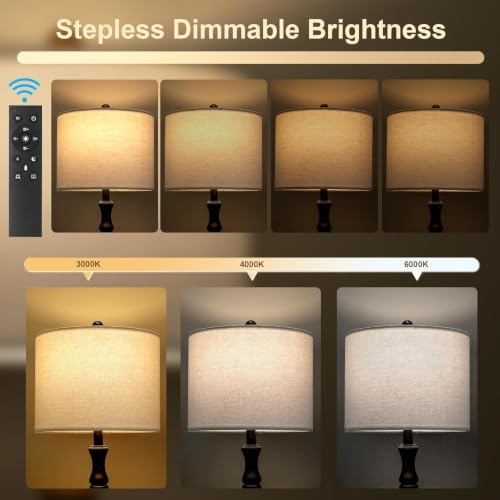 BOBOMOMO 62" Rustic Farmhouse Floor Lamp Dark Brown with Remote & Dimmable 9W Bulb, 3 Color Temperatures Resin Standing Lamp, Retro Tall Lamp for Living Room, Bedroom, Nursery, Office, Reading Nook - Image 4
