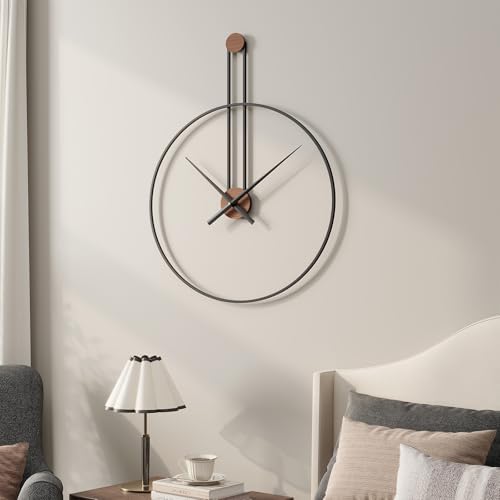 Cuspin 16 Inch Wall Clock, Modern Black Metal Clocks for Living Room - Image 6