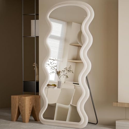 Koonmi 71“x32” Wavy Mirror Full Length, Flannel Full Body Mirror by KOONMI