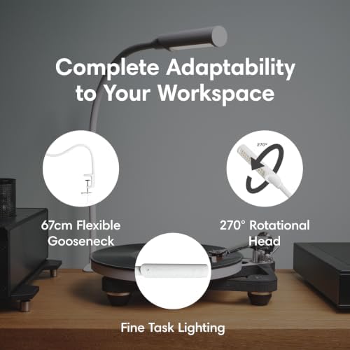 Reliable UberLight Flex LED Task Light with Clamp, 9 Light Settings, White - Image 3