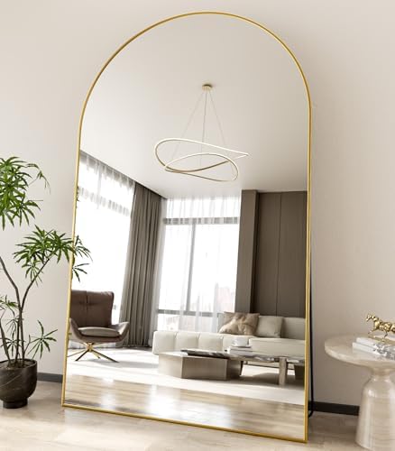 Koonmi 76x46 Arched Full Length Mirror, Floor Mirror with Stand by KOONMI