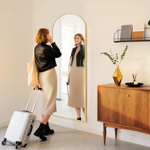DUMOS Arched Mirror Full Length Floor, 59x16 Inch Full Body Standing Mirror - Image 6