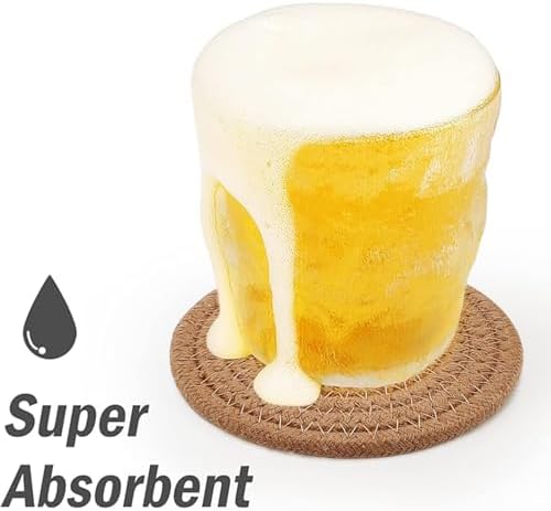 Woven Drink Coasters with Holder, Coasters for Drinks Set of 10 - Image 3