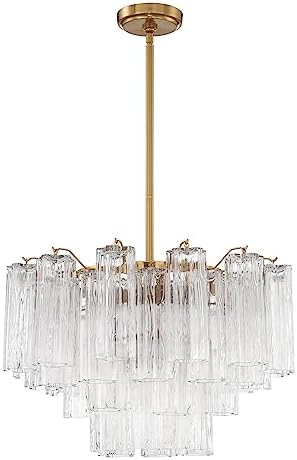 Crystorama Addis 9 Light Aged Brass Chandelier by CrystoramaLighting