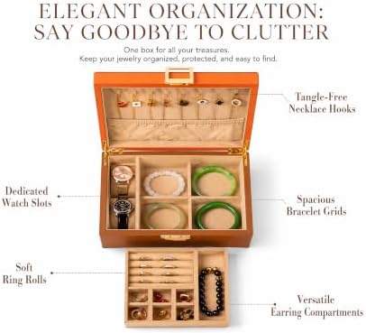 Genuine Leather Jewelry Box Organizer for Women - Image 3