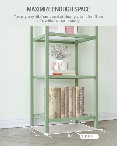 Hzuaneri Bookcase Bookshelf, Tempered Glass Bookshelves - Image 7