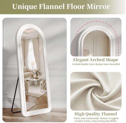 Koonmi 63"x24" Arched Full Length Mirror, Floor Mirror with Stand - Image 3