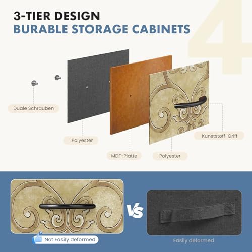 DUMOS Nightstand, Bedside Table with 4 Fabric Drawers - Image 6