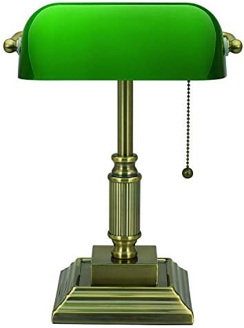 V- Light Desk Lamp, LED Light, Table Lamp, Replaceable LED Bulb, Bronze Desk Light with Green Shade - Image 2