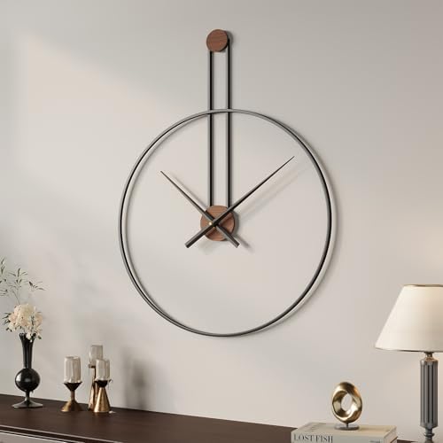 Cuspin 24 Inch Large Wall Clock, Modern Black Metal Clocks for Living Room - Image 2
