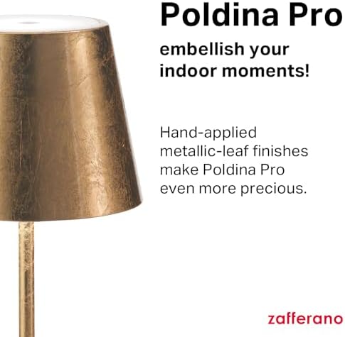 Zafferano, Poldina Pro, Rechargeable Cordless Lamp, Gold Leaf - Image 3