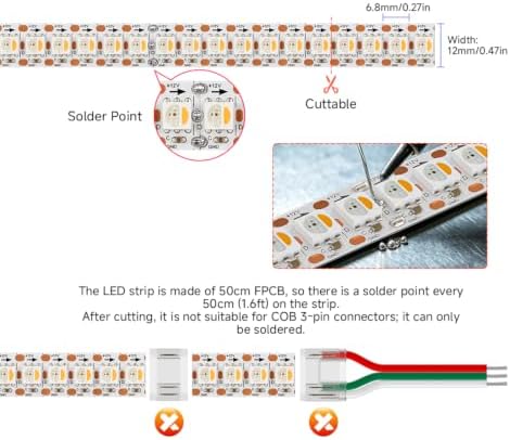 BTF-LIGHTING RGB+Warm White SK6812 LED Strip 3.28FT 144LED IP65 DC12V - Image 7