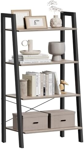 VASAGLE Ladder Shelf, Bookcase Book Shelf, Storage Shelves, 4-Tier, 22In by VASAGLEbySONGMICSHOME