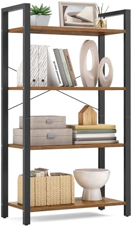 VASAGLE 4-Tier Bookshelf, Bookcase with Shelves, Storage Shelf, Living Room by VASAGLEbySONGMICSHOME
