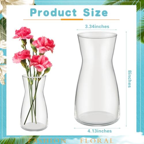 Thenshop 16 Pcs 8'' Tall Clear Glass Flower Vase for Bouquet, Clear - Image 2