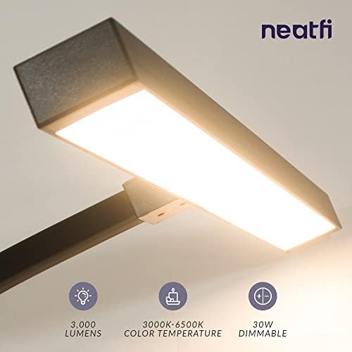 Neatfi 3,000 Lumens LED Desk Lamp with Clamp | Dimmable | 5 Brightness Levels & 5 Light Modes | Memory Function | Eye-Caring Flexible Lamp for Home & Office (28 Inches, Black) - Image 4