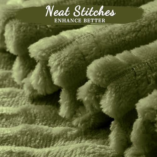 Buryeah 24 Pcs Flannel Blankets Bulk,Fall Outdoor Wedding, Army Green - Image 2