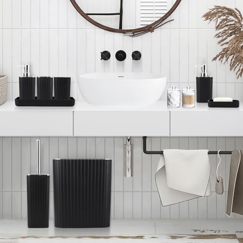 XLHOMO Bathroom Accessories Set - 10PC Gorgeous Black Bathroom Set - Image 2