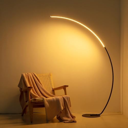 NUÜR 67" Black Arc Floor Lamp, Dimmable LED Standing Lamp with Remote by NU%C3%9CRLightning