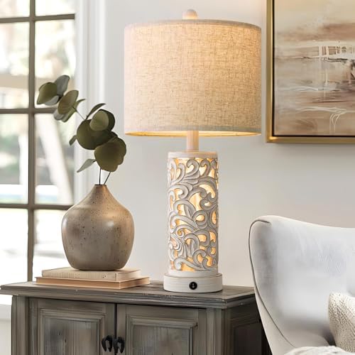 OYEARS 22'' Table Lamp Set of 2 for Living Room,Farmhouse Lamp for Bedroom - Image 4