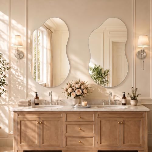 Bathroom Mirror for Over Sink-Frameless Home Decor Wall 20"x 36" Single - Image 2